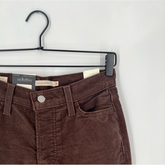 Levi’s Wedgie Straight Corduroy Brown High Rise Pants - Picture 3 of 7